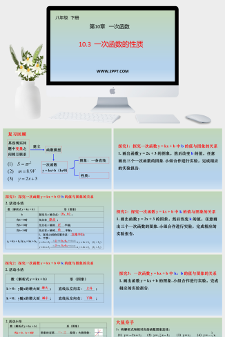 青岛版八年级下册数学3一次函数的性质课件PPT模板