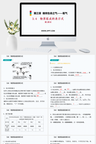 粤教版九年级上册化学《4物质组成的化学式》课件PPT模板