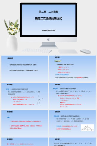 1确定二次函数的表达式课件PPT模板