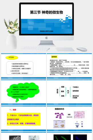苏教版八年级上册生物《2神奇的微生物》课件PPT吗模板