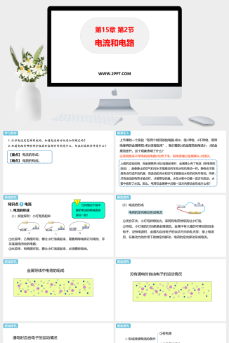 人教版九年级全册物理《2电流和电路》课件PPT模板