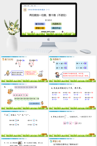 2100以内的加法和减法(1)PPT模板