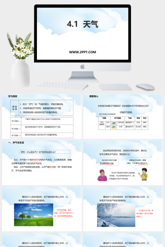 商务星球版地理七年级上册《1天气》课件PPT模板