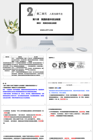 人教版高中政治必修三《课时2 民族区域自治制度》课件PPT模板