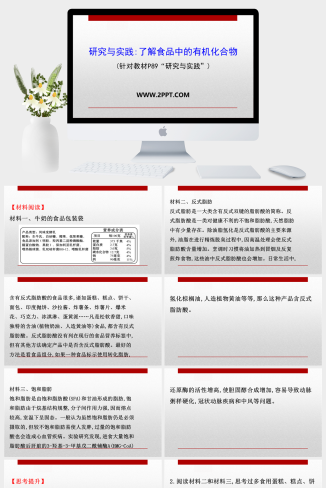 人教版高中化学必修二《研究与实践：了解食品中的有机化合物》课件PPT模板