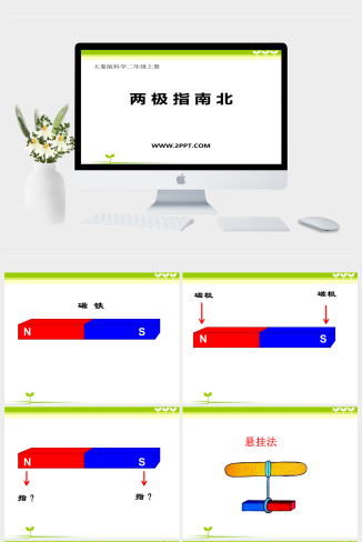 大象版二年级上册科学《1两极指南北》课件PPT模板