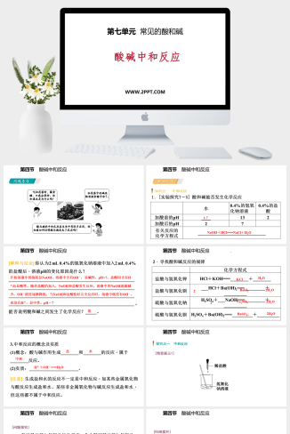 鲁教版九年级下册化学《3酸碱中和反应》课件PPT模板