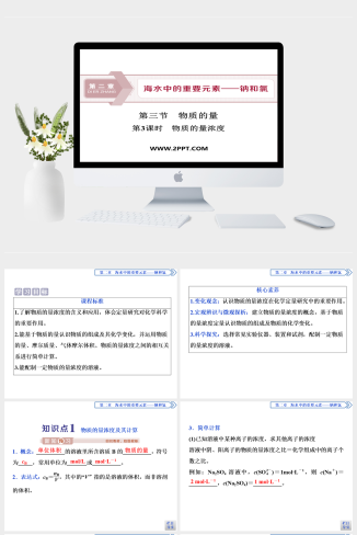 人教版高中化学必修一《3 第3课时　物质的量浓度 》课件PPT模板