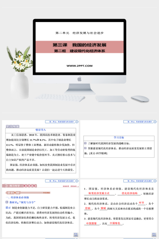 人教版高中政治必修二《2 第2框　建设现代化经济体系》课件PPT模板