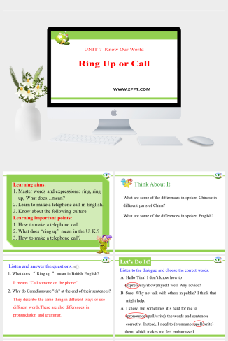 6 Ring up or call-英语课件
