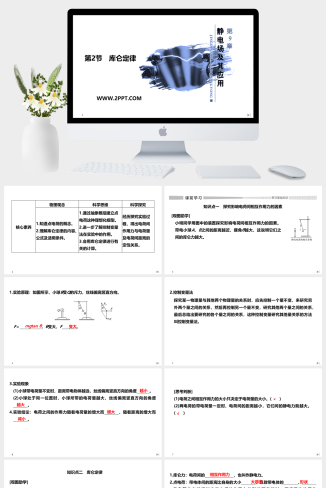 人教版高中物理必修三《第2节 库仑定律》课件PPT模板