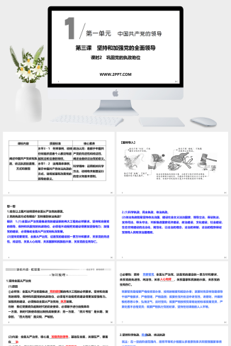 人教版高中政治必修三《课时2 巩固党的执政地位》课件PPT模板