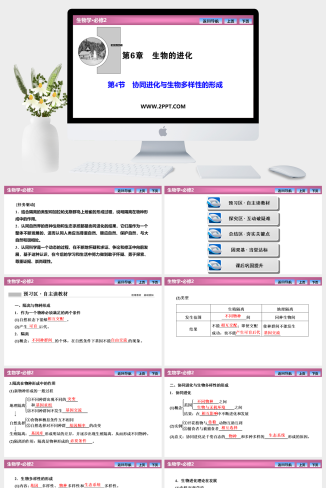 人教版高中生物必修二《第6章  第3节  第4节  第2课时　隔离在物种形成中的作用协同进化与生物多样性的形成》课件PPT模板