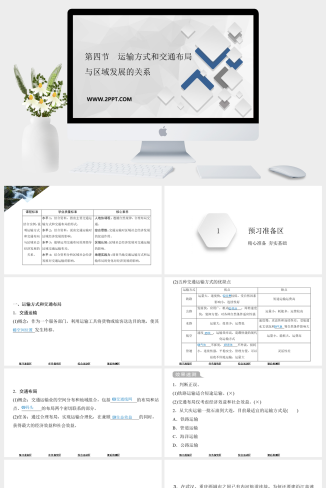 中国版高中地理必修二《第四节  运输方式和交通布局与区域发展的关系》课件PPT模板