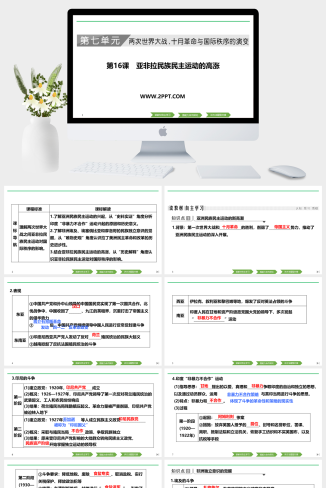 人教版高中历史下册《第16课 亚非拉民族民主运动的高涨》课件PPT模板