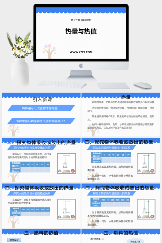 粤沪版九年级上册物理《2热量与热值》课件PPT模板