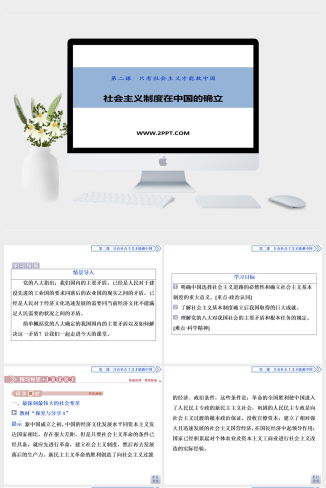 人教版高中政治必修一《2 第2框　社会主义制度在中国的确立》课件PPT模板