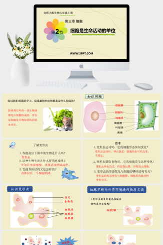 北师大版七年级上册生物《4细胞是生命活动的单位》课