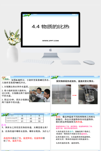 浙教版七年级上册科学《4.4物质的比热》课件PPT模板