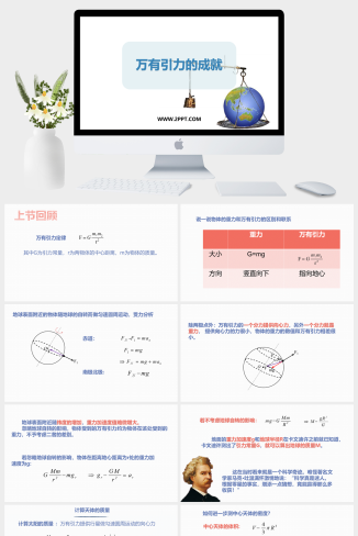 人教版高中物理必修二《3万有引力的成就》课件PPT模板