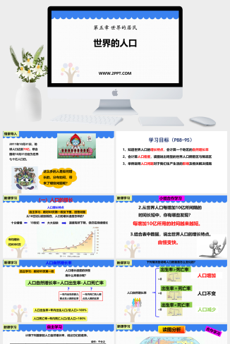 商务星球版地理七年级上册《4世界的人口》课件PPT模板