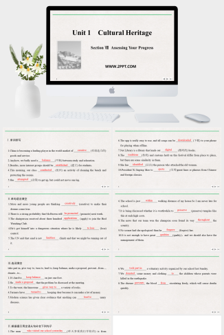 Section Ⅷ Assessing Your Progress(2)-英语课件