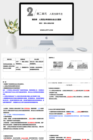 人教版高中政治必修三《课时2 坚持人民民主专政》课件PPT模板