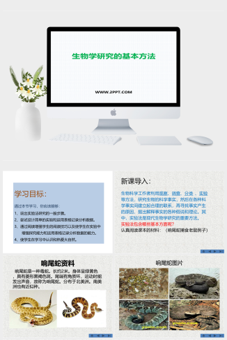 北师大版七年级上册生物《1生物学研究的基本方法》课件PPT模板