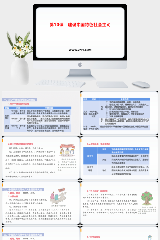 部编版八年级下册历史《3建设中国特色社会主义》课件PPT模板