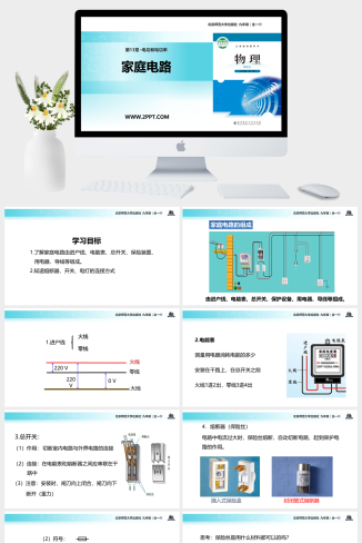 北师大版九年级下册物理《2家庭电路》课件PPT模板