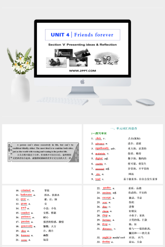 Section Ⅴ　Presenting ideas & Reflection(2)-英语