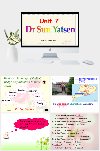 广州版英语六年级下册Unit 5《Dr Sun Yatsen》PPT课件