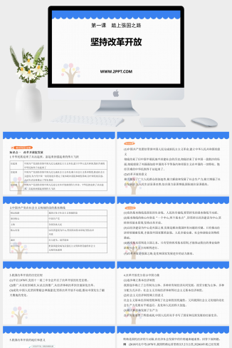 人教版九年级上册道德与法治《1坚持改革开放》课件PPT模板