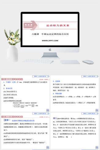 人教版高中物理必修一《7 习题课　牛顿运动定律的综合应用》课件PPT模板
