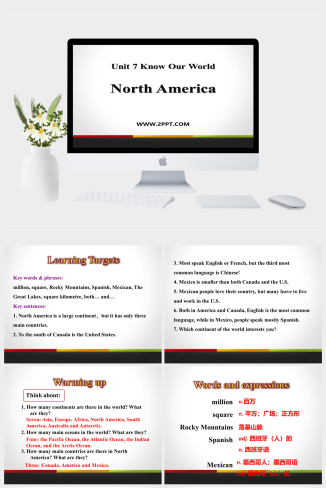 Lesson 42 North America-英语课件