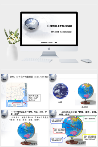 上海教育版地理六年级上册《2地图上的经纬网》课件PPT模板