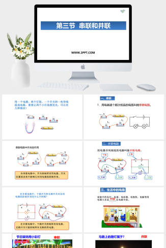 鲁教版九年级上册物理《1串联和并联》课件PPT模板