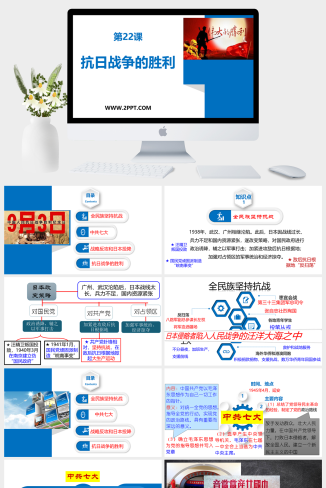 部编版历史八年级上册《4抗日战争的胜利》课件PPT模板