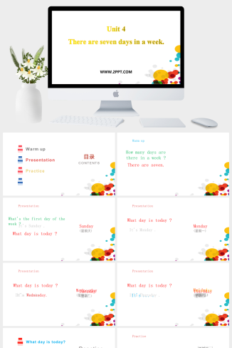 4 There are seven days in a week-英语课件