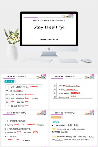 Lesson 38　Stay Healthy!-英语课件