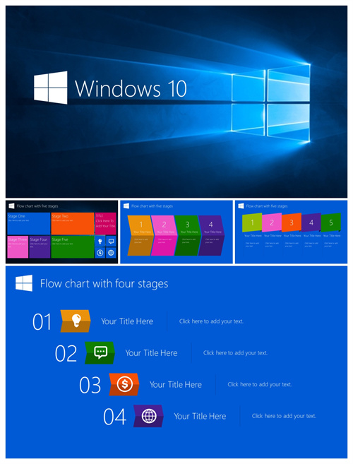 精美Windows10风格PPT模板