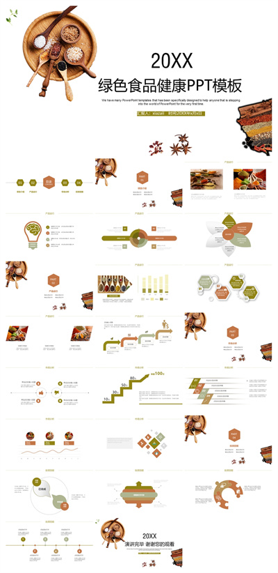 绿色食品健康饮食项目介绍产品介绍PPT模板