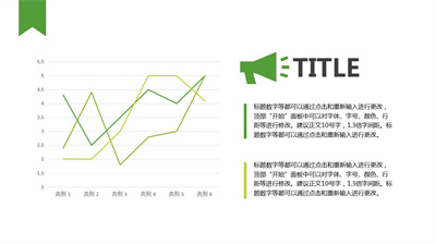 绿色商务折线图数据图表