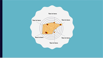 蓝色清新创意雷达图PPT图表模板