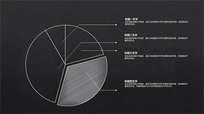 黑色商务饼状图表PPT模板