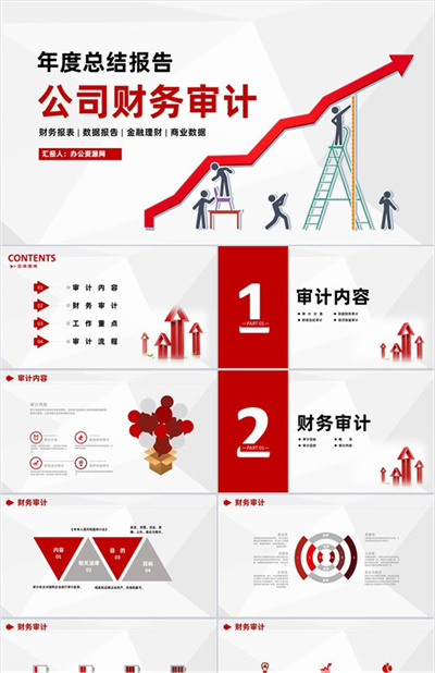 公司经营分析报告审计财务新年工作计划通用PPT模板下