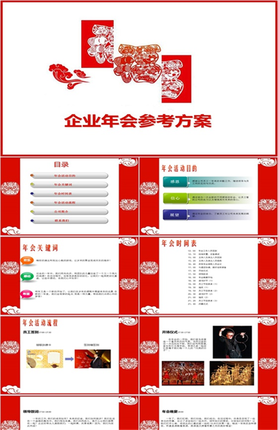企业年会参考方案总结PPT模板