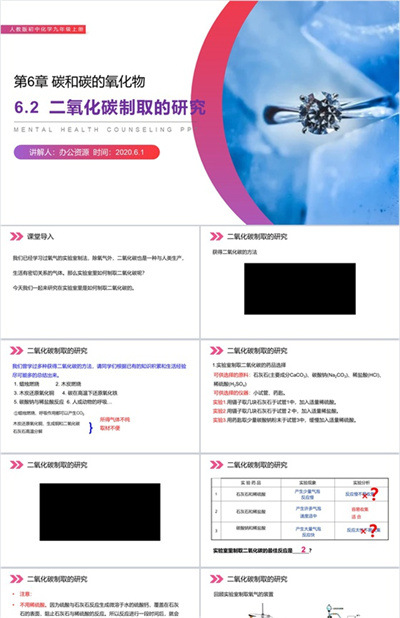 《二氧化碳制取的研究》人教版初中化学九年级上册PPT