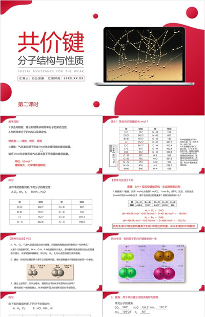 《共价键》高二上册化学选修三PPT课件（第2课时）