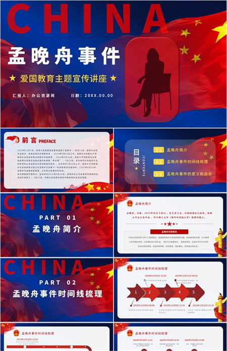 孟晚舟事件时间线梳理及背后的意义和启示PPT模板下载